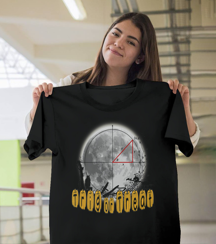 Trig on Treat Halloween Fall Festive Math Moon Geometry 🎃🌕 T-Shirt