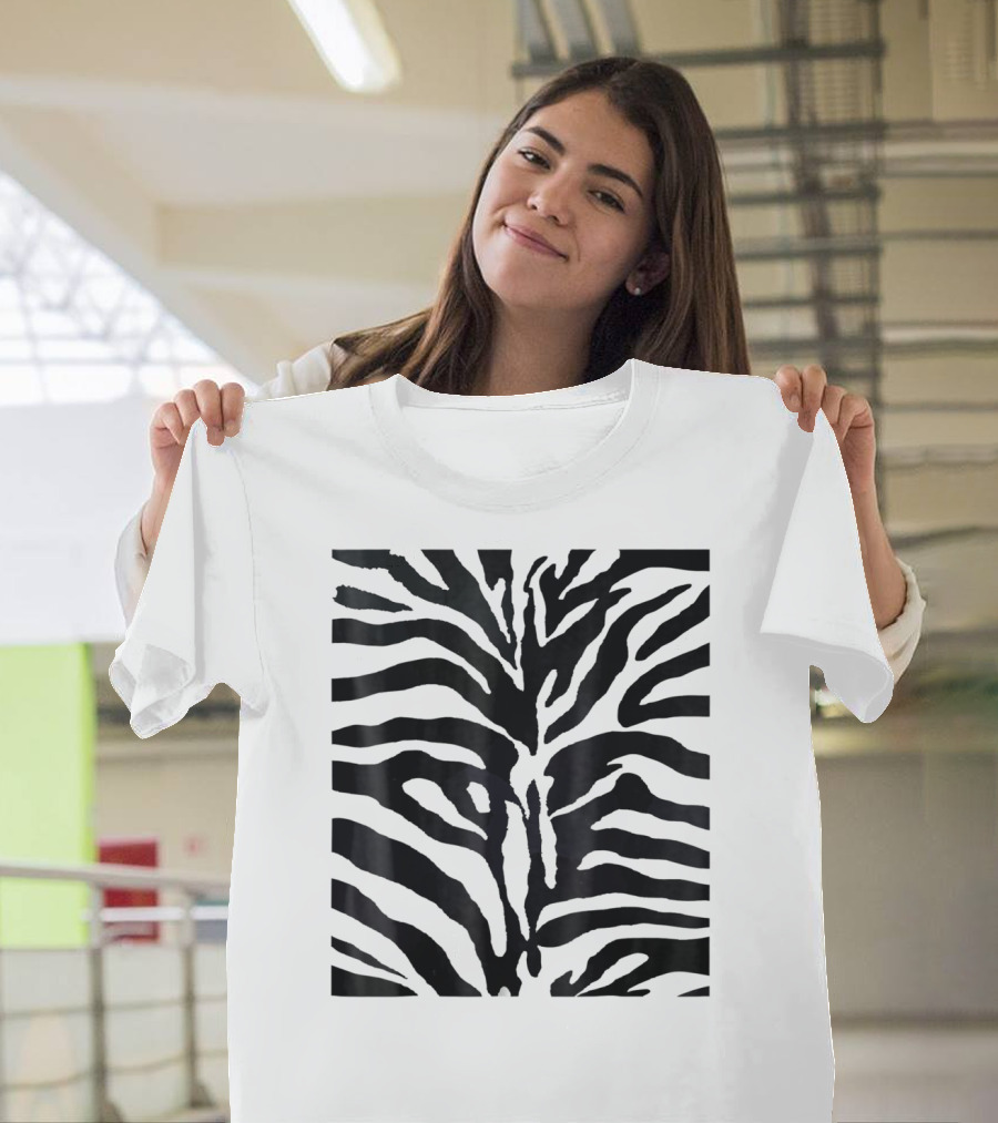 White Siberian Tiger Stripes Halloween Costume Fancy Fashion T-Shirt