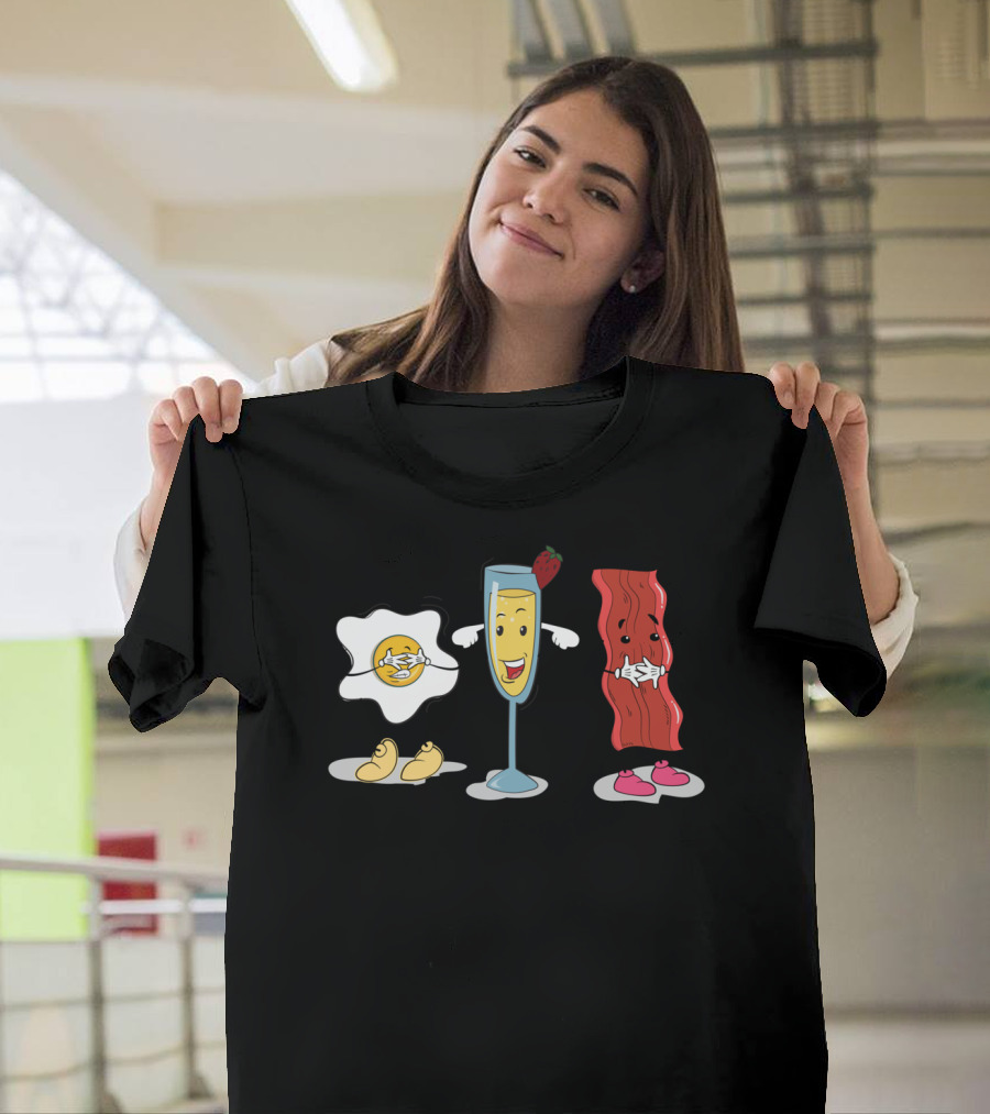 Brunchoholics 3 Wise Brunch Egg Mimosa Bacon T-Shirt