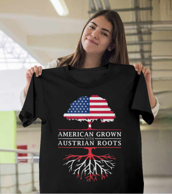 American Grown With Austrian Roots Flag Tree T-Shirt