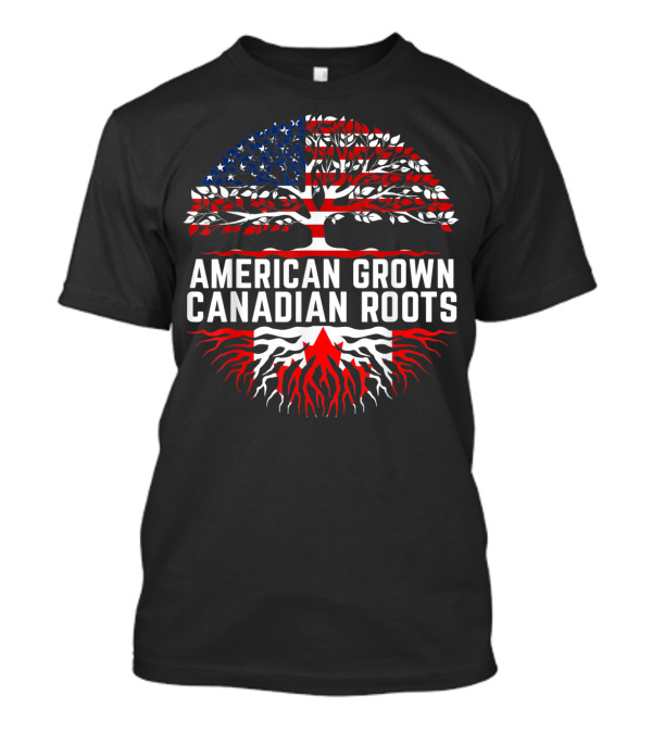 American Grown Canadian Roots USA Canada Symbols T-Shirt