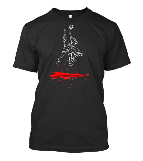 Basketball Floater Red Brushstroke Jumpers T-Shirt