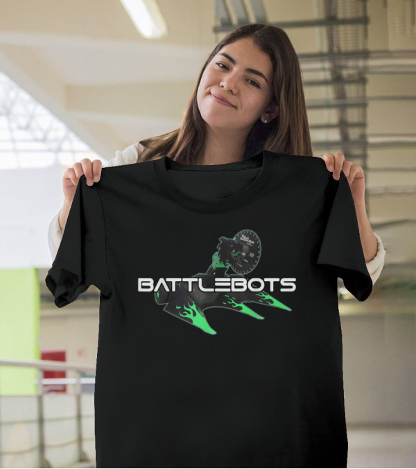BATTLEBOTS Toy Fighting Green Flames Battlebot T-Shirt