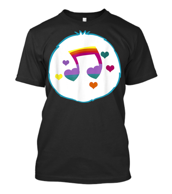 Bear Costume Funny Hopeful Heart Rainbow Musical Note T-Shirt