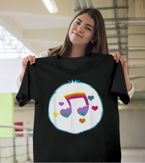 Bear Costume Funny Hopeful Heart Rainbow Musical Note T-Shirt