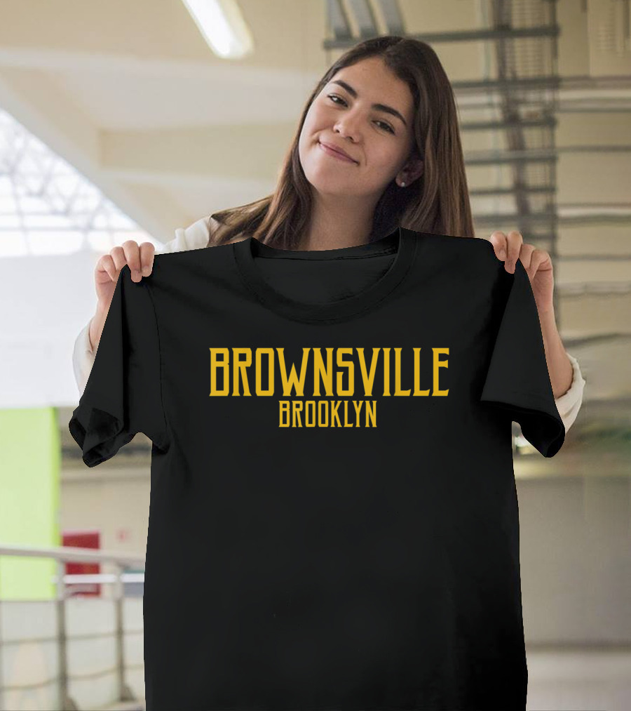 Brownsville Brooklyn Vintage Sign Amber Text T-Shirt