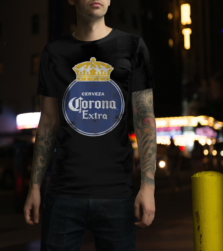 Cerveza Corona Extra Blue Circle With Gold Crown T-Shirt