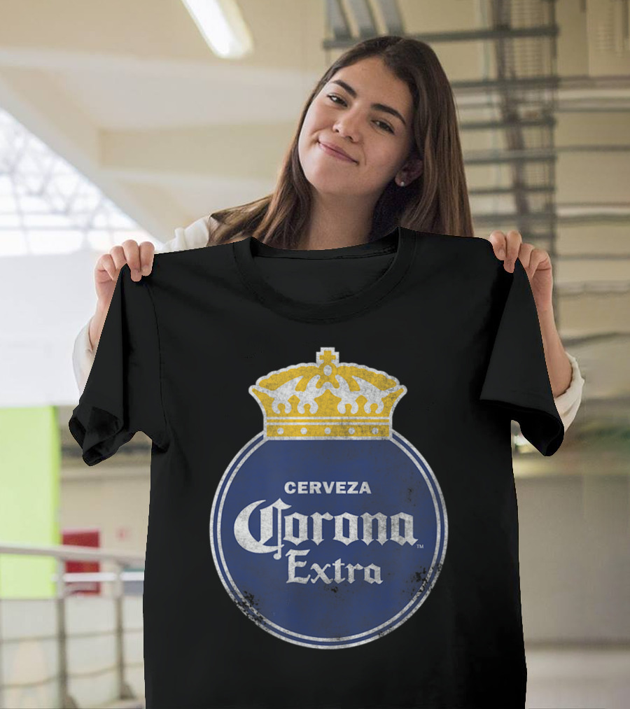 Cerveza Corona Extra Blue Circle With Gold Crown T-Shirt