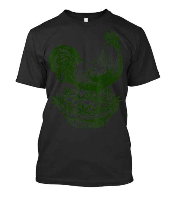 Chicken Pot Pie Marijuana Cannabis Funny Pun Rooster In Weed Pie T-Shirt
