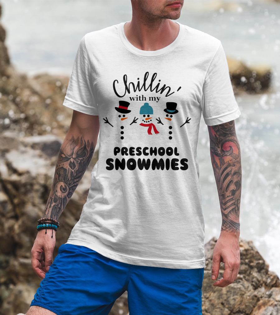 Chillin' With My Preschool Snowmies Snowmen Trio T-Shirt