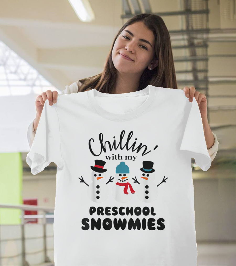 Chillin' With My Preschool Snowmies Snowmen Trio T-Shirt