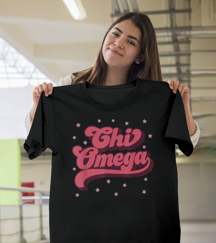 Chi Omega Greek 70s Sorority Stars T-Shirt