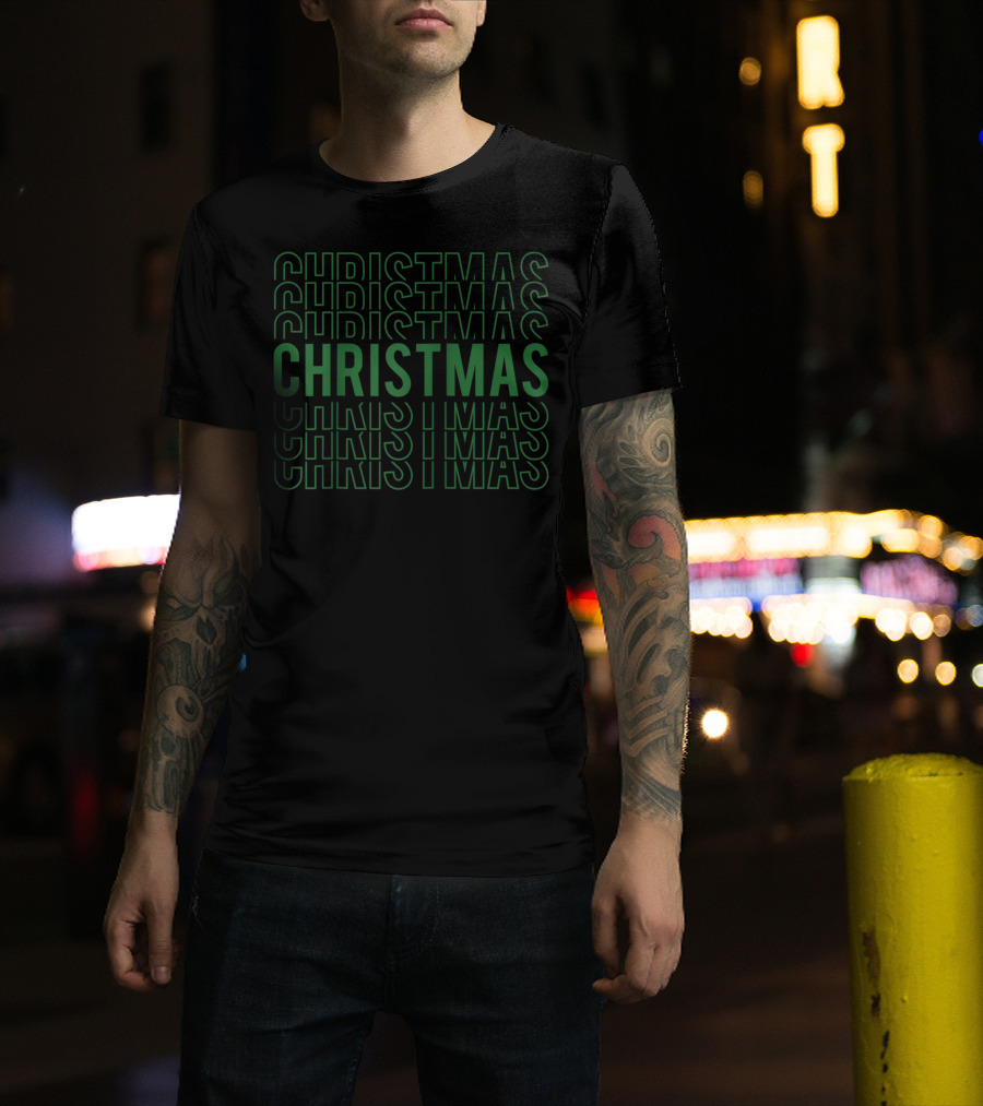 Christmas Mirror Festive Repeated Text T-Shirt
