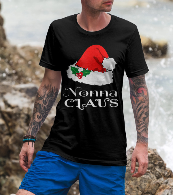 Nonna Claus Christmas Santa Hat Matching T-Shirt