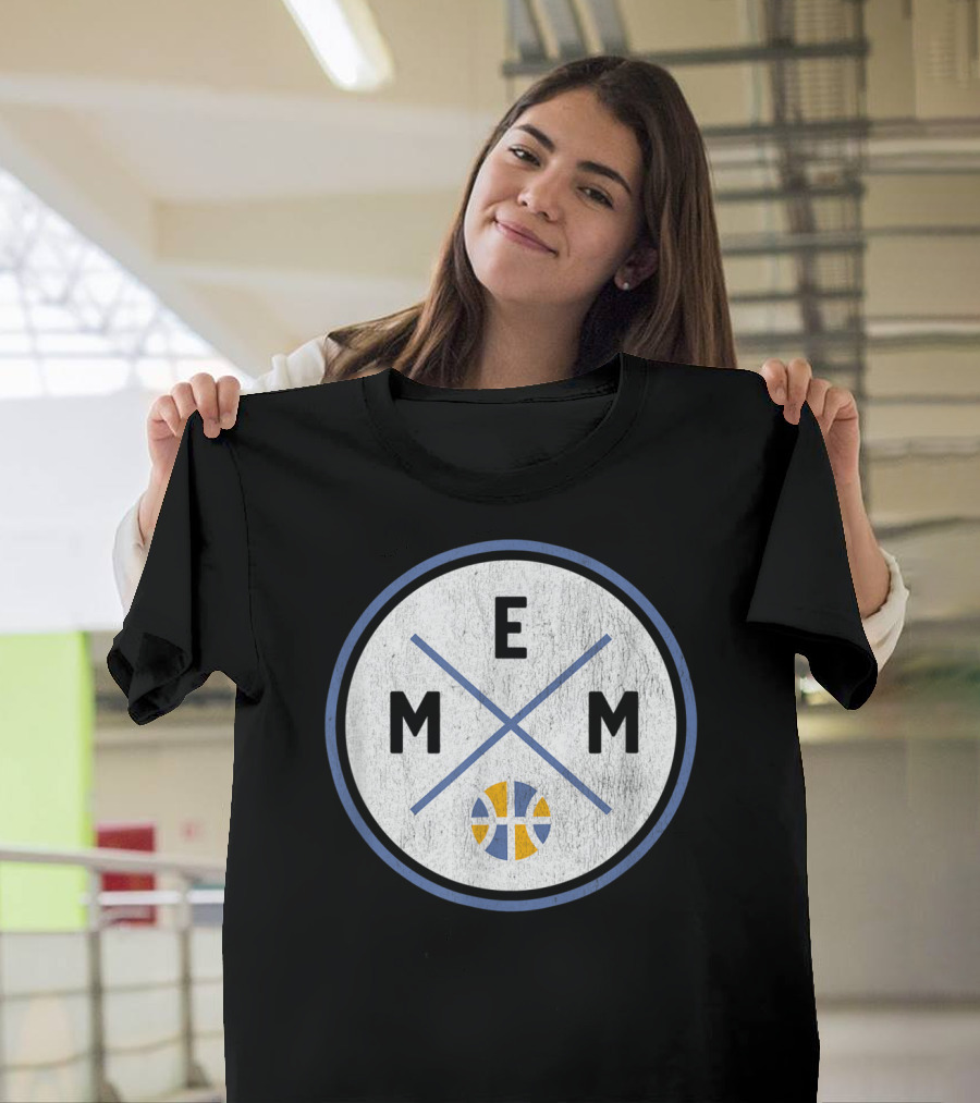 Classic Memphis Basketball Mem Circular Emblem T-Shirt