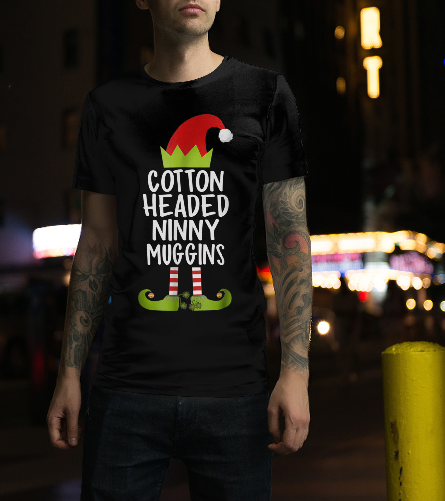 Cotton Headed Ninny Muggins Elf Hat And Striped Legs T-Shirt