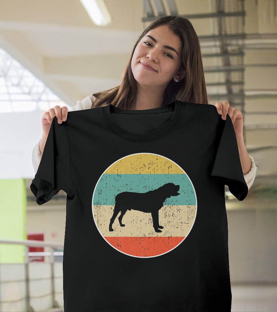 Mastiff Dog Retro Vintage Striped Circle T-Shirt