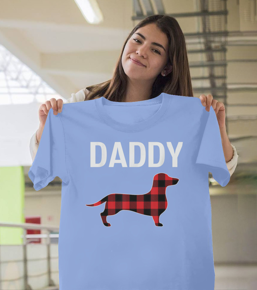 Daddy Plaid Dachshund T-Shirt