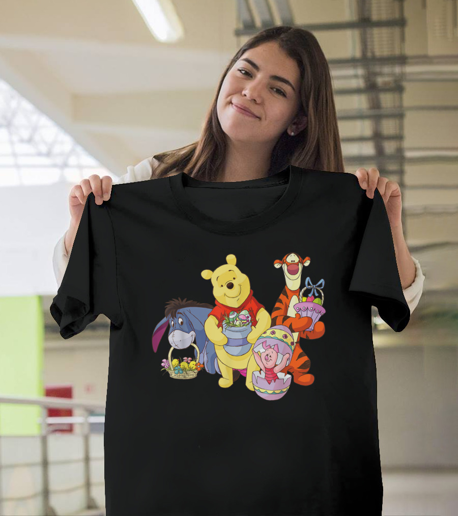 Disney Winnie The Pooh Easter Celebration with Eeyore Tigger and Piglet T-Shirt