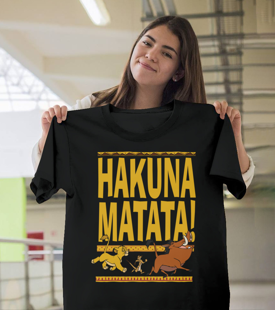 Disney Lion King Hakuna Matata Simba Timon Pumbaa Classic Crew T-Shirt
