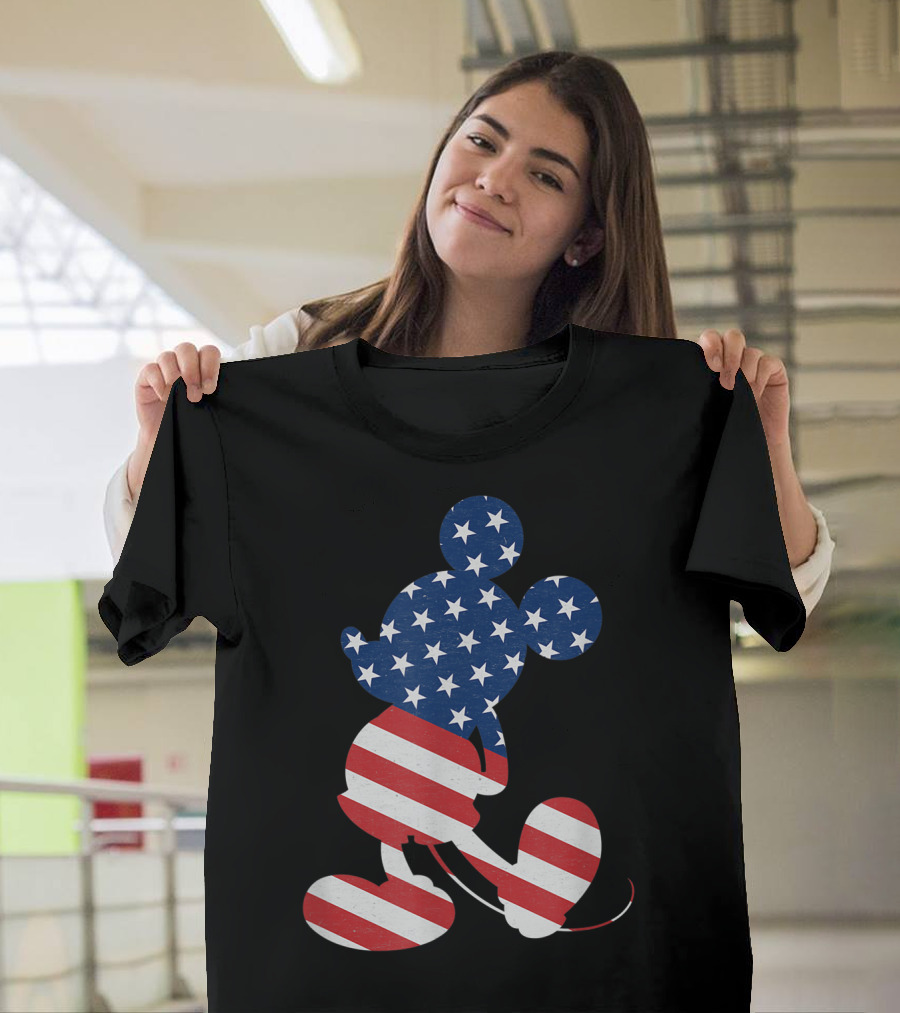Mickey Mouse American Flag Disney Usa T-Shirt