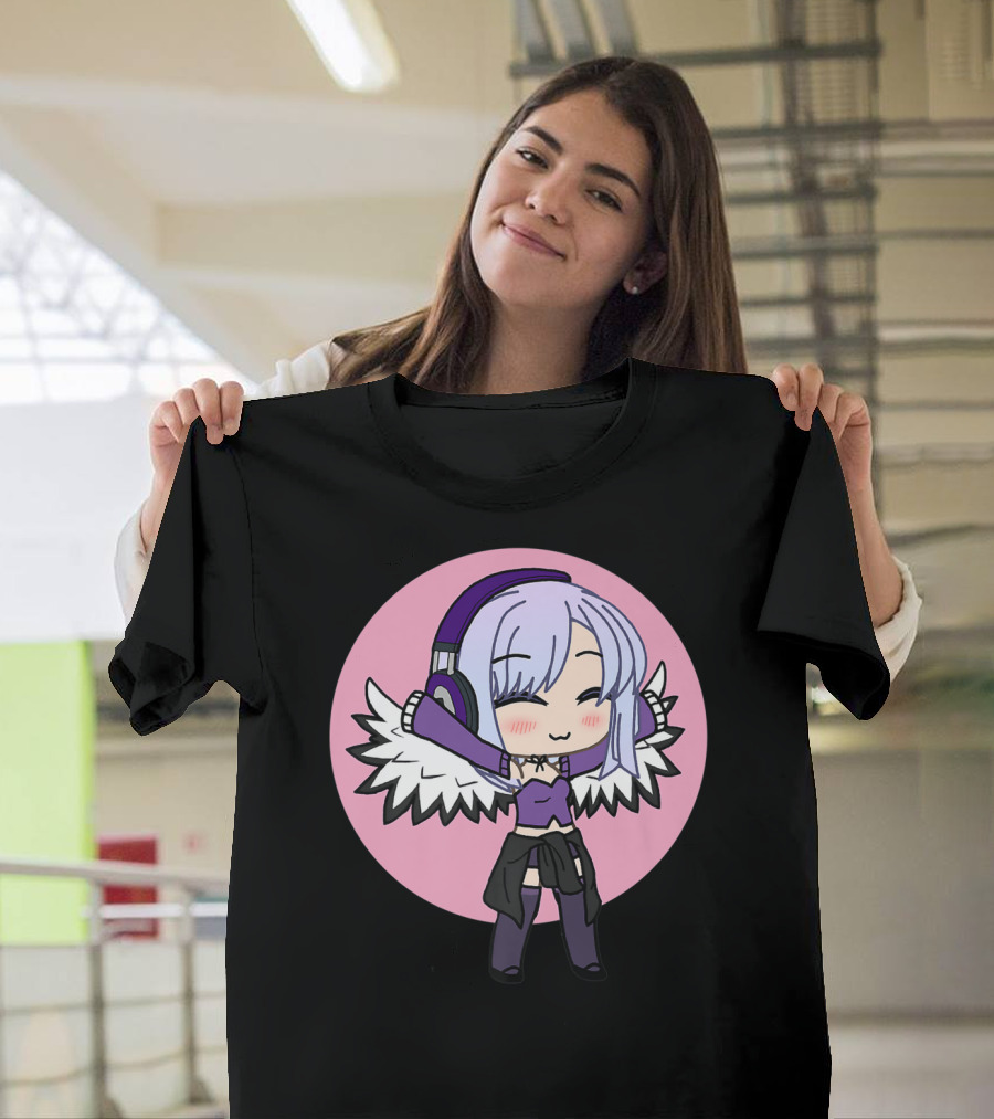 Kawaii Chibi Anime Girl With Wings and Headphones T-Shirt
