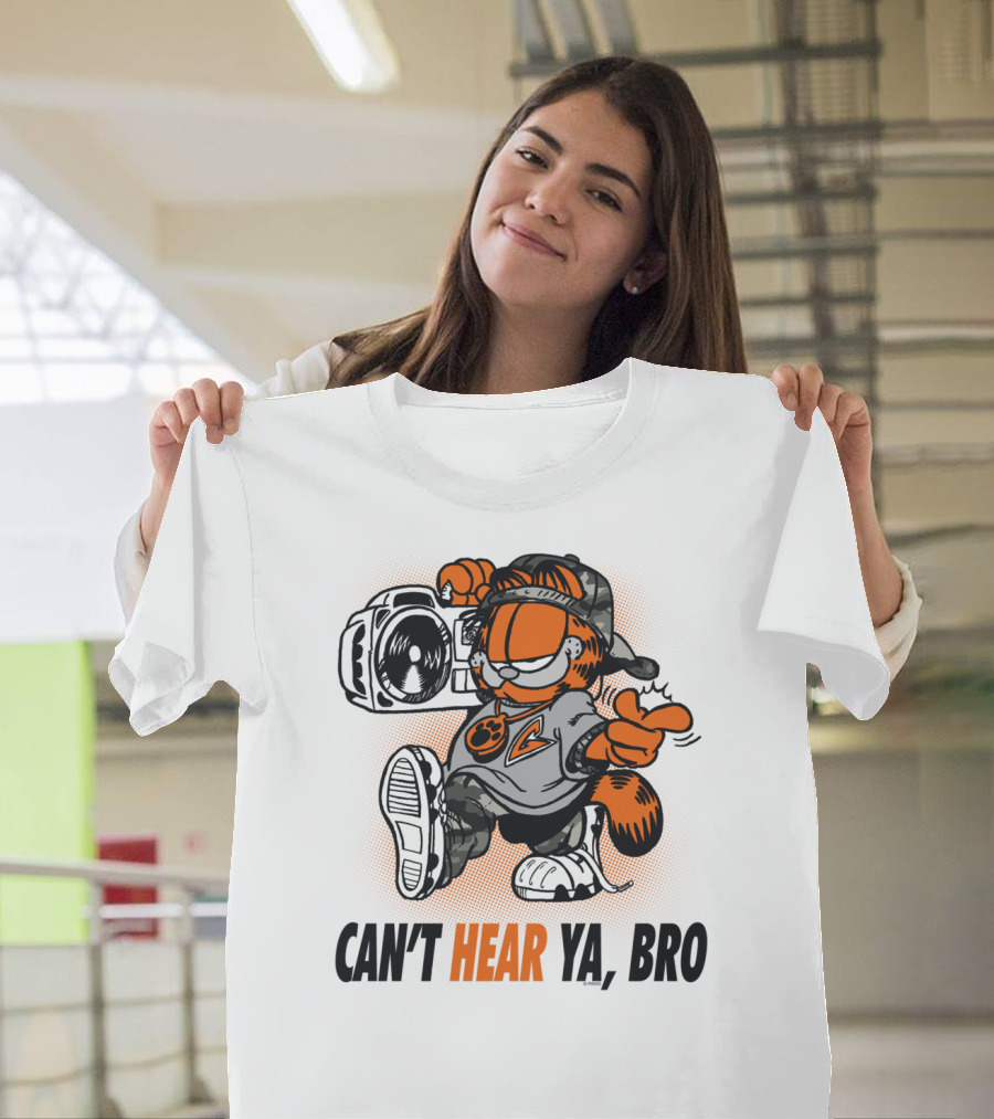 Can't Hear Ya Bro Garfield Urban Style Longsleeve T-Shirt