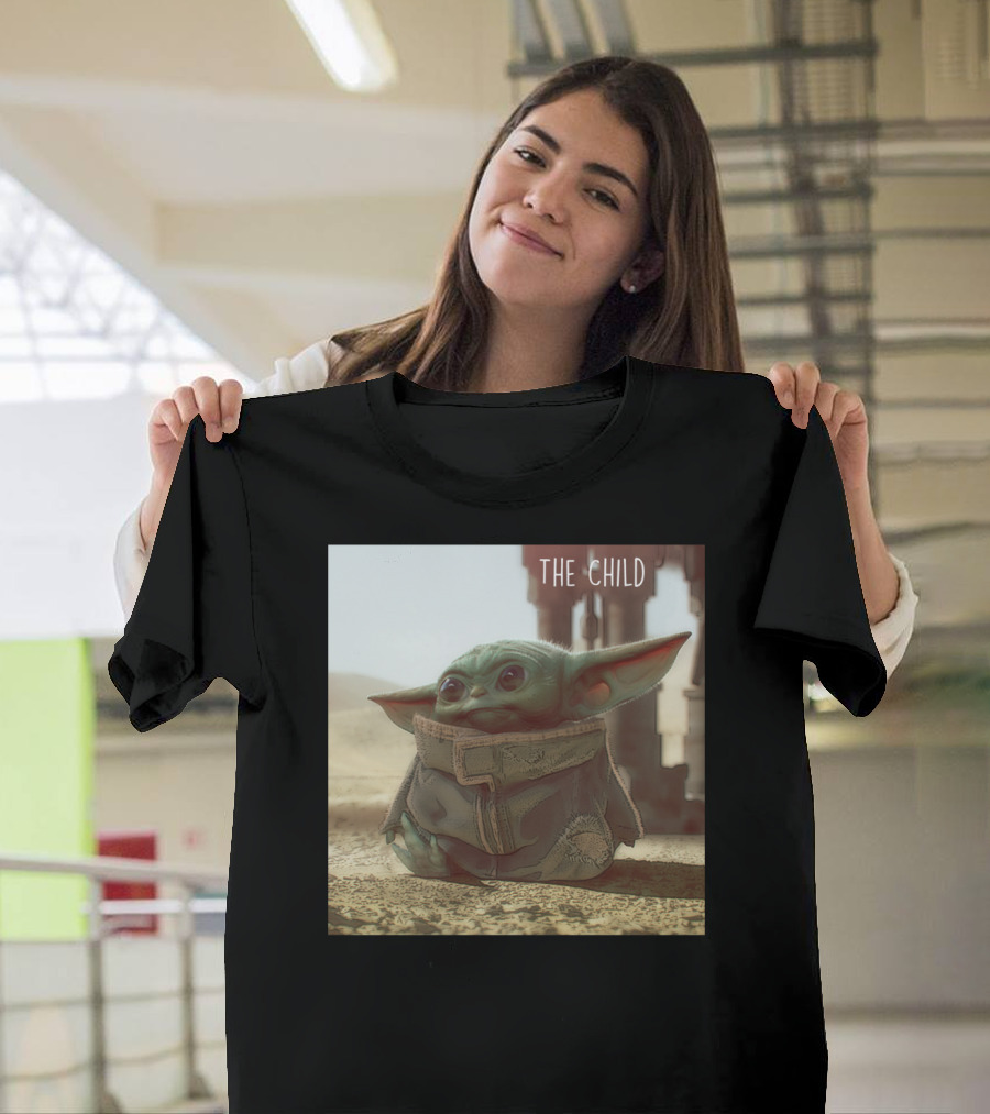 Star Wars The Mandalorian The Child Cute Scene Desert Background T-Shirt