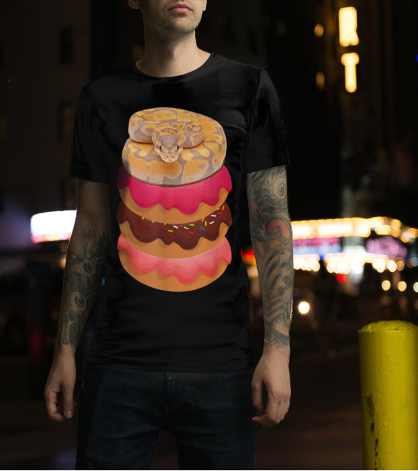Ball Python Snakes On Colorful Donuts Stack T-Shirt