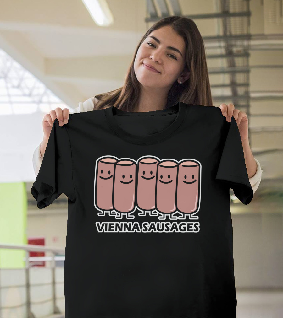 Vienna Sausages Friends Canned Meat Sausage Smiling Cartoon Quartet T-Shirt