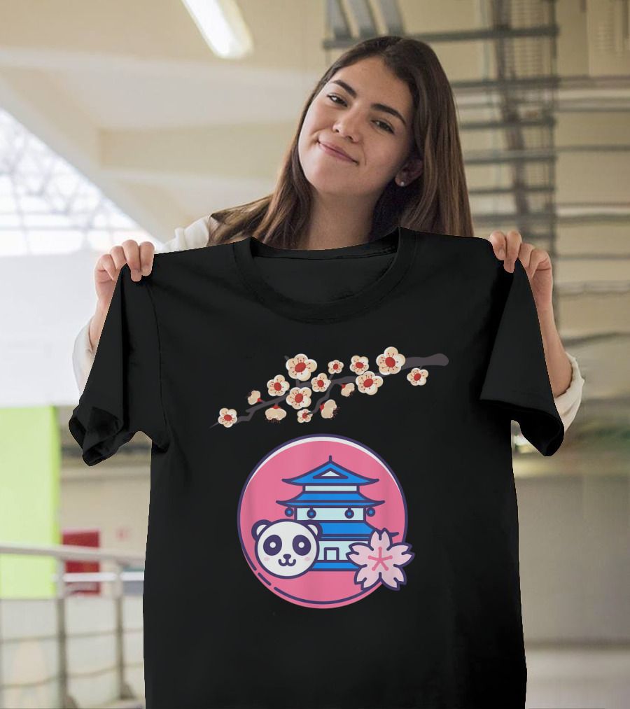 Cherry Blossom Sakura Panda Japanese Festival T-Shirt