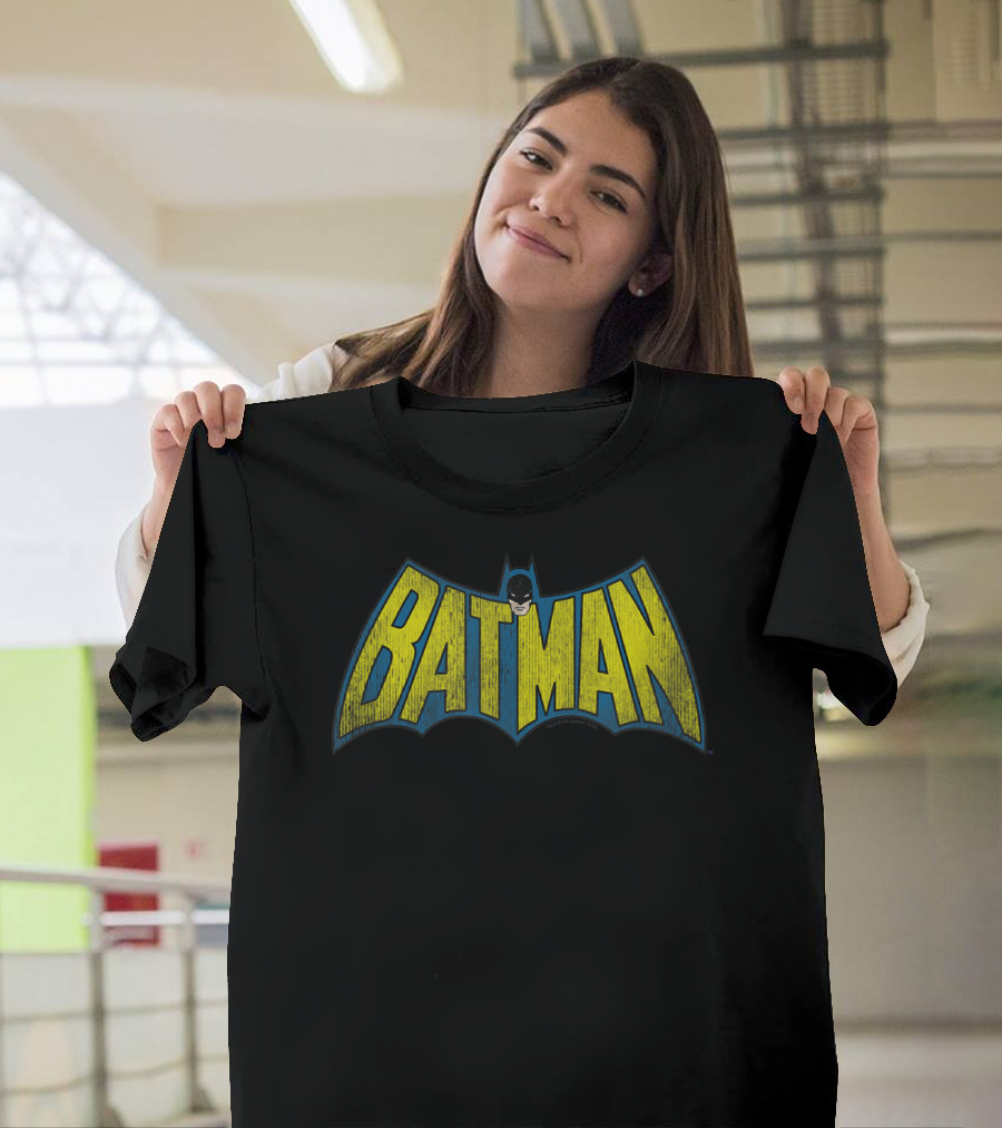 Batman Classic Logo Yellow and Blue with Mask T-Shirt
