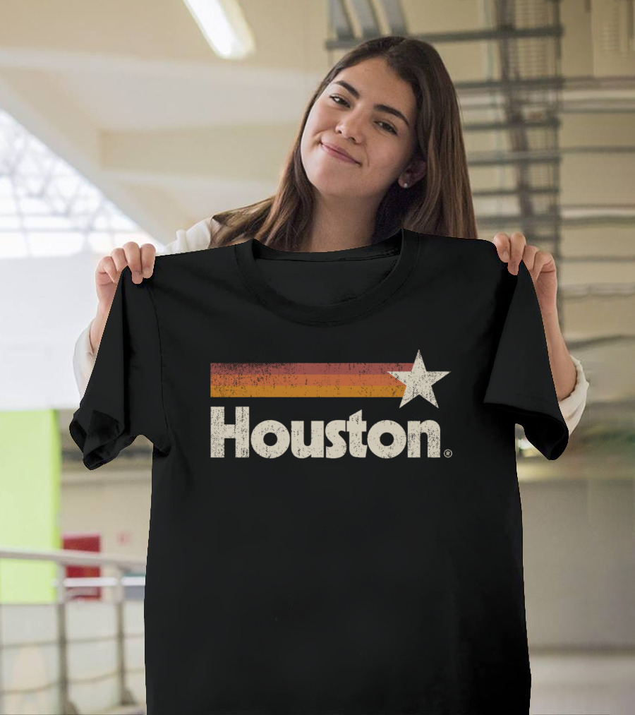Vintage Houston Texas Retro Houston Strong Star Stripes T-Shirt