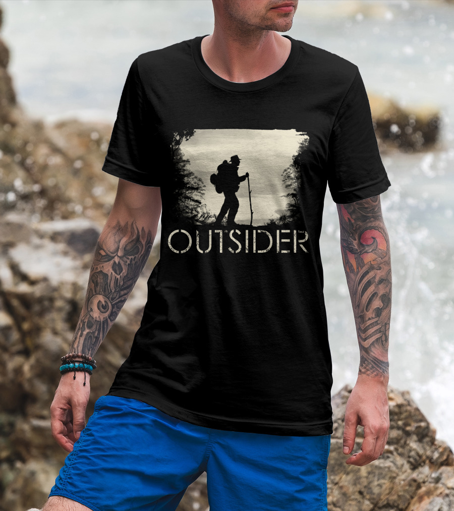 Outsider Hiking Adventure Silhouette Forest T-Shirt