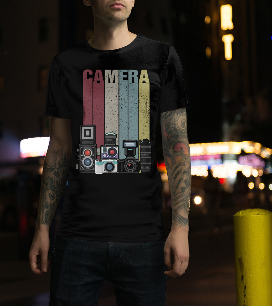 Camera Vintage Photography Equipment Retro Style Valentine's Day Gift T-Shirt