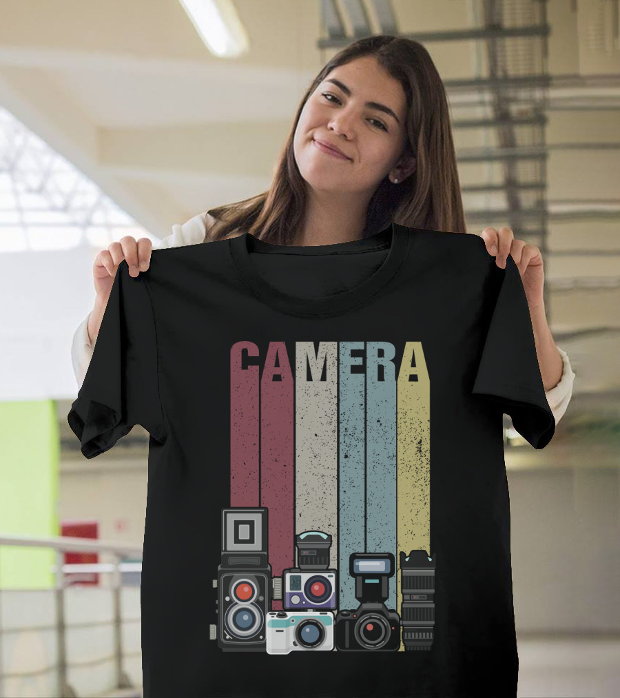 Camera Vintage Photography Equipment Retro Style Valentine's Day Gift T-Shirt