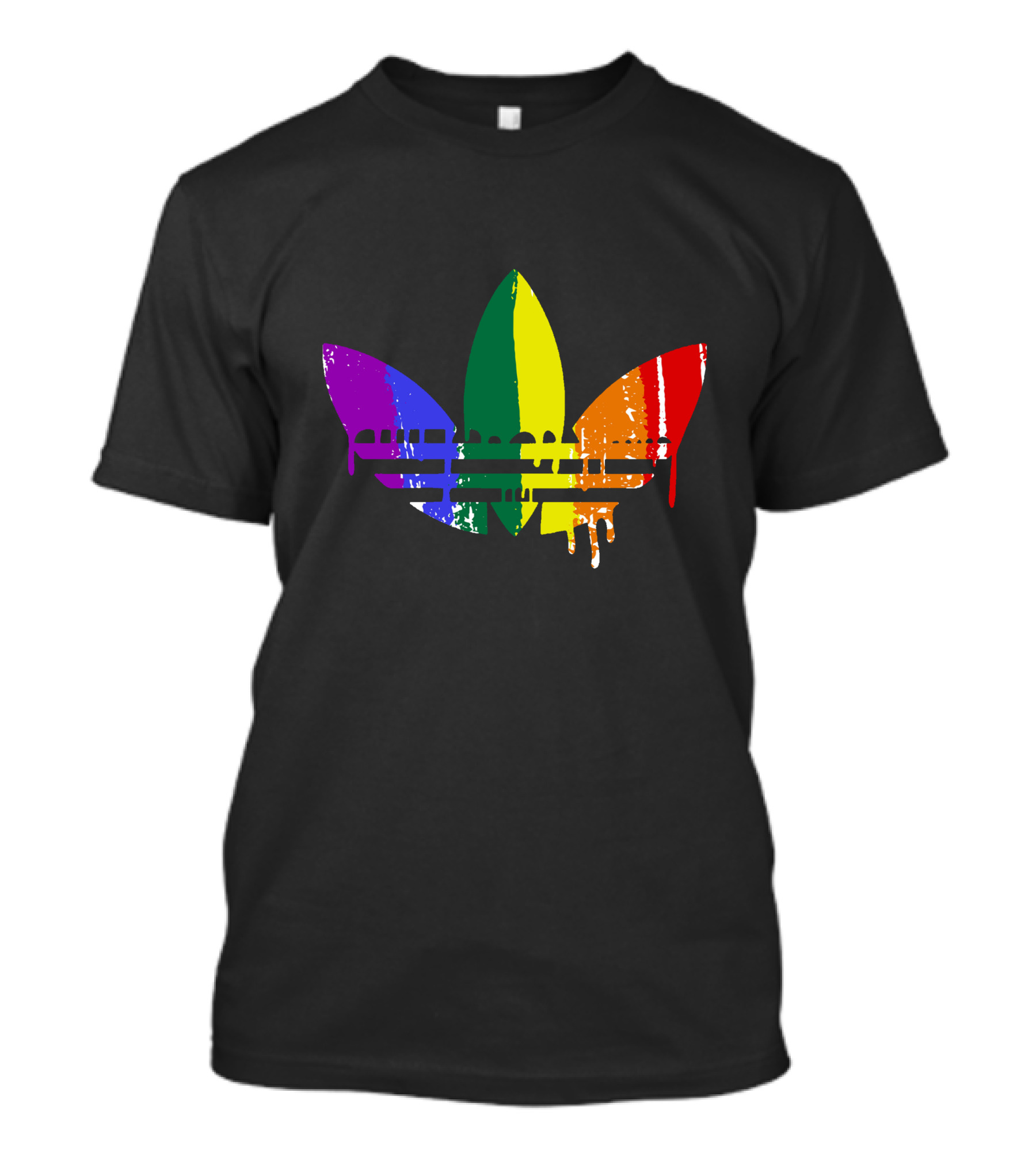 Rainbow Trefoil Dripping Paint New Fashion T-Shirt