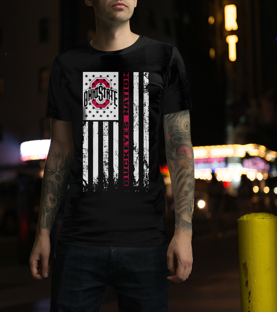 Ohio State Buckeyes Nation Flag T-Shirt