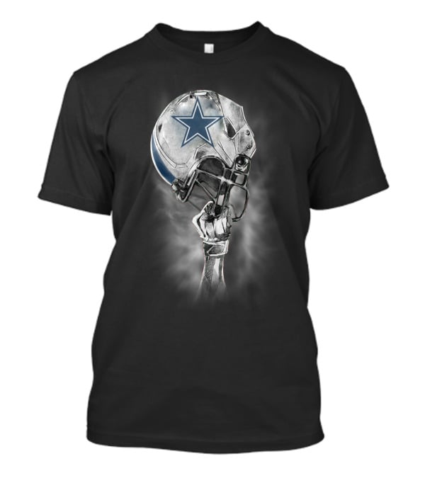 Dallas Cowboys Star Emblem On Raised Football Helmet T-Shirt
