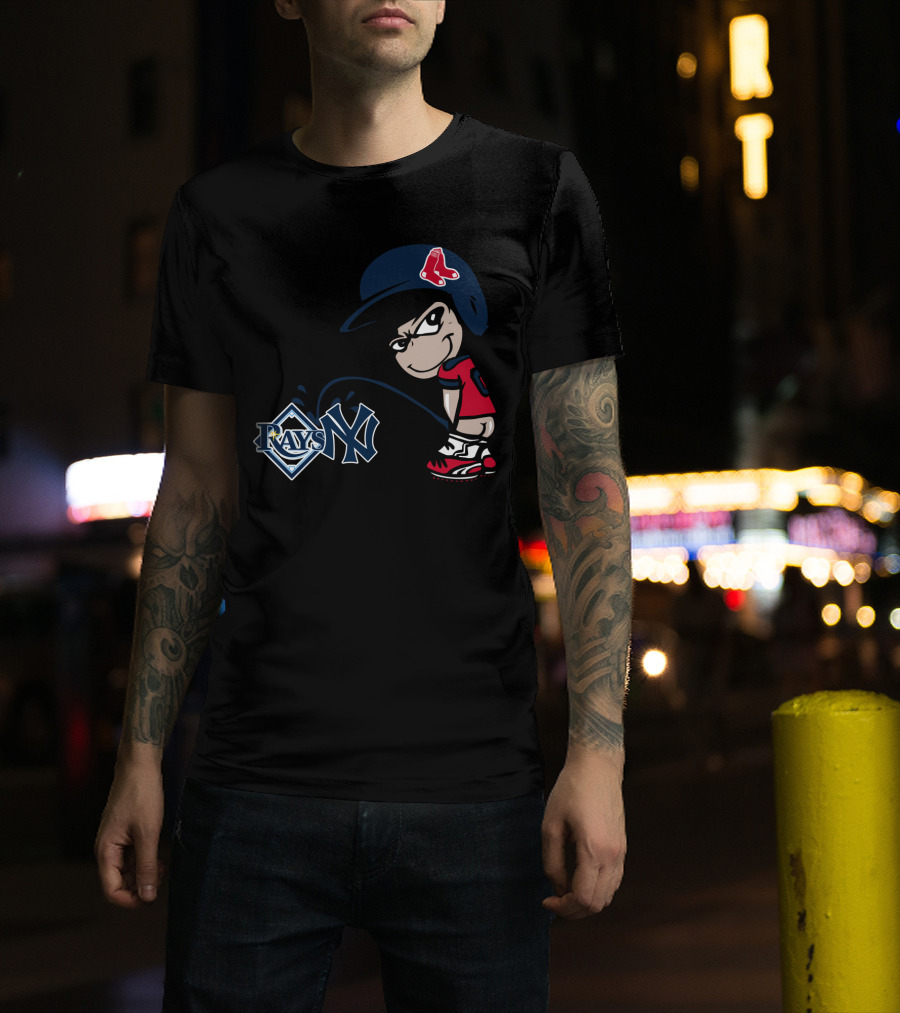 Boston Red Sox Rivalry Parody Yankees Rays Iconic Logos T-Shirt