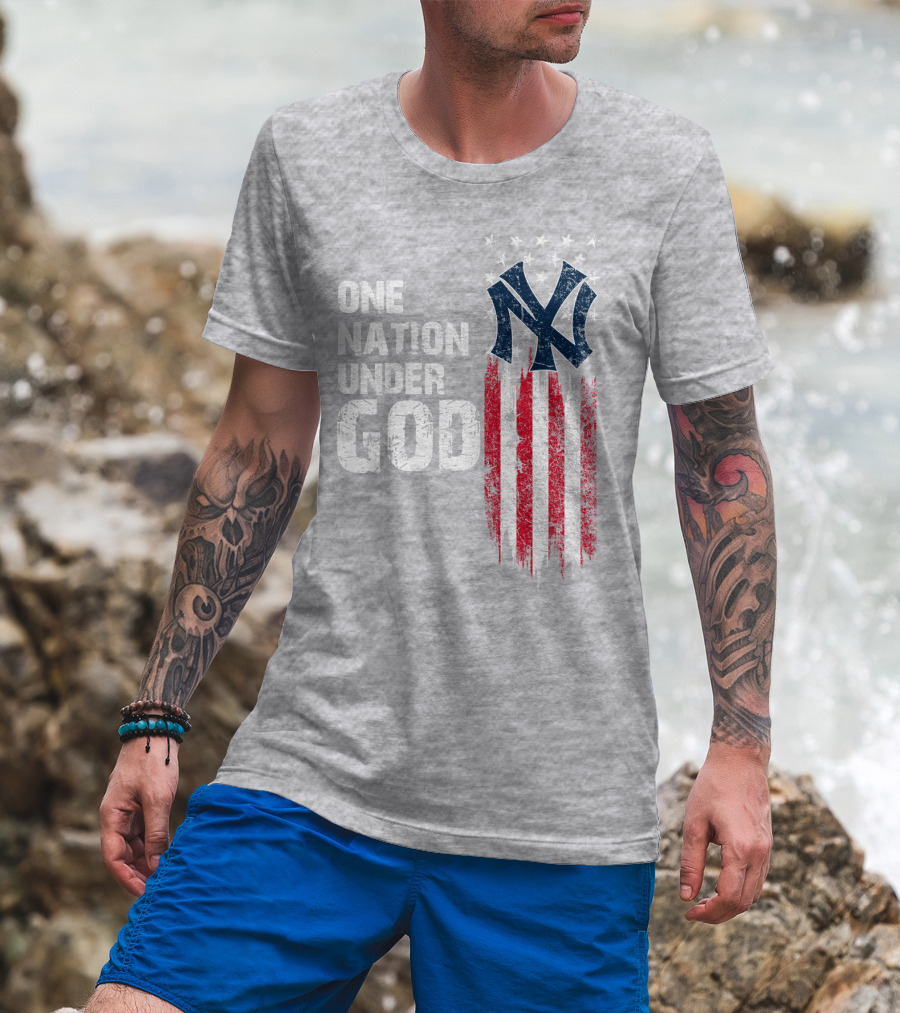 Ny Yankees One Nation Under God American Flag T-Shirt
