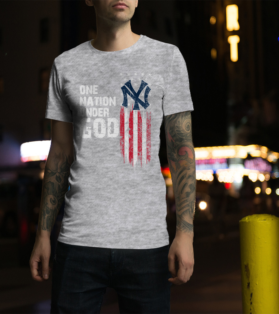 Ny Yankees One Nation Under God American Flag T-Shirt