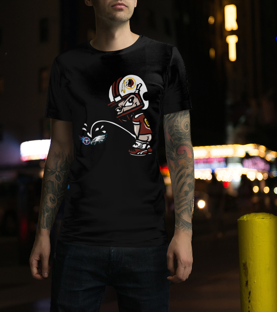 Washington Redskins Football Rivalry Titans Eagles Helmet T-Shirt