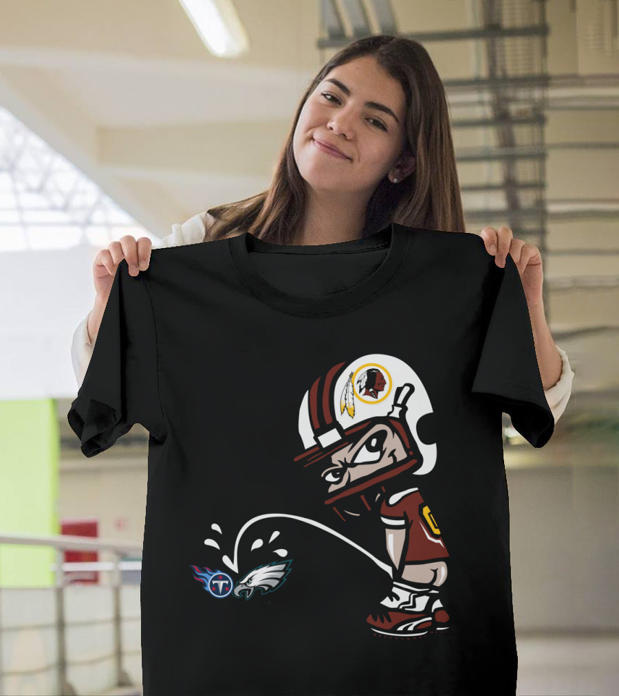 Washington Redskins Football Rivalry Titans Eagles Helmet T-Shirt