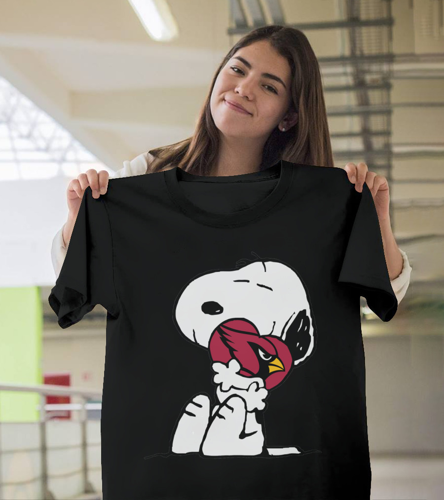 Snoopy Hugging Arizona Cardinals Heart T-Shirt