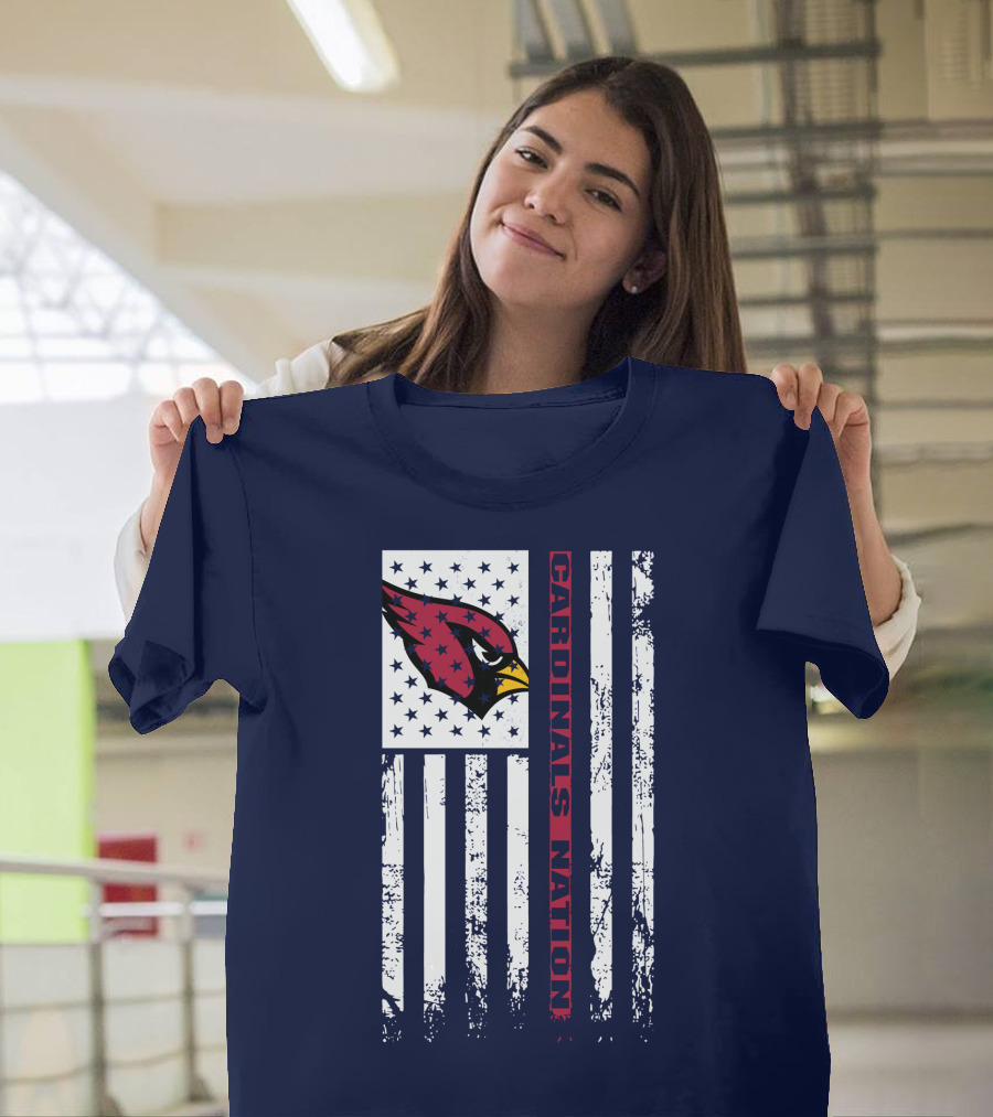 Cardinals Nation Flag Stars Stripes T-Shirt