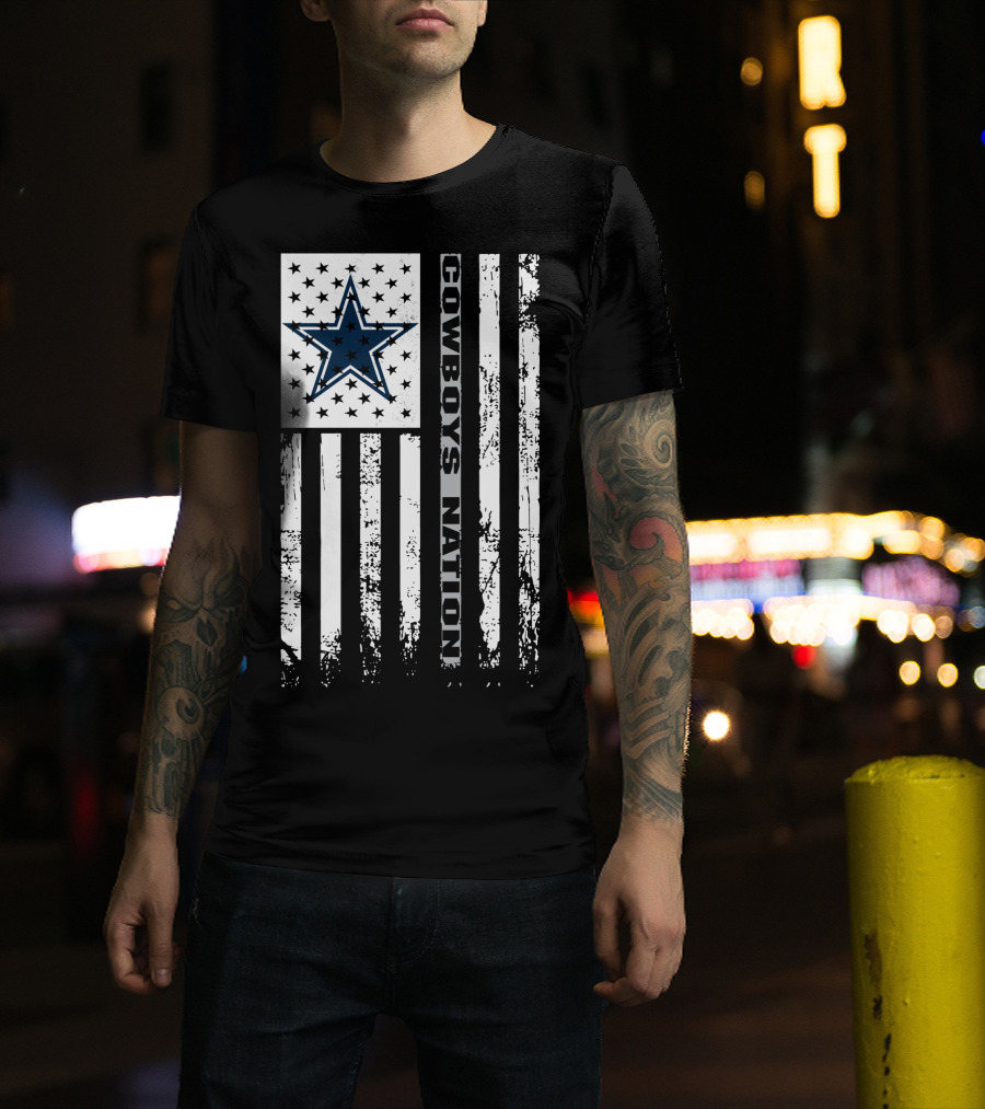 Cowboys Nation Dallas Cowboys Fans Flag Star T-Shirt
