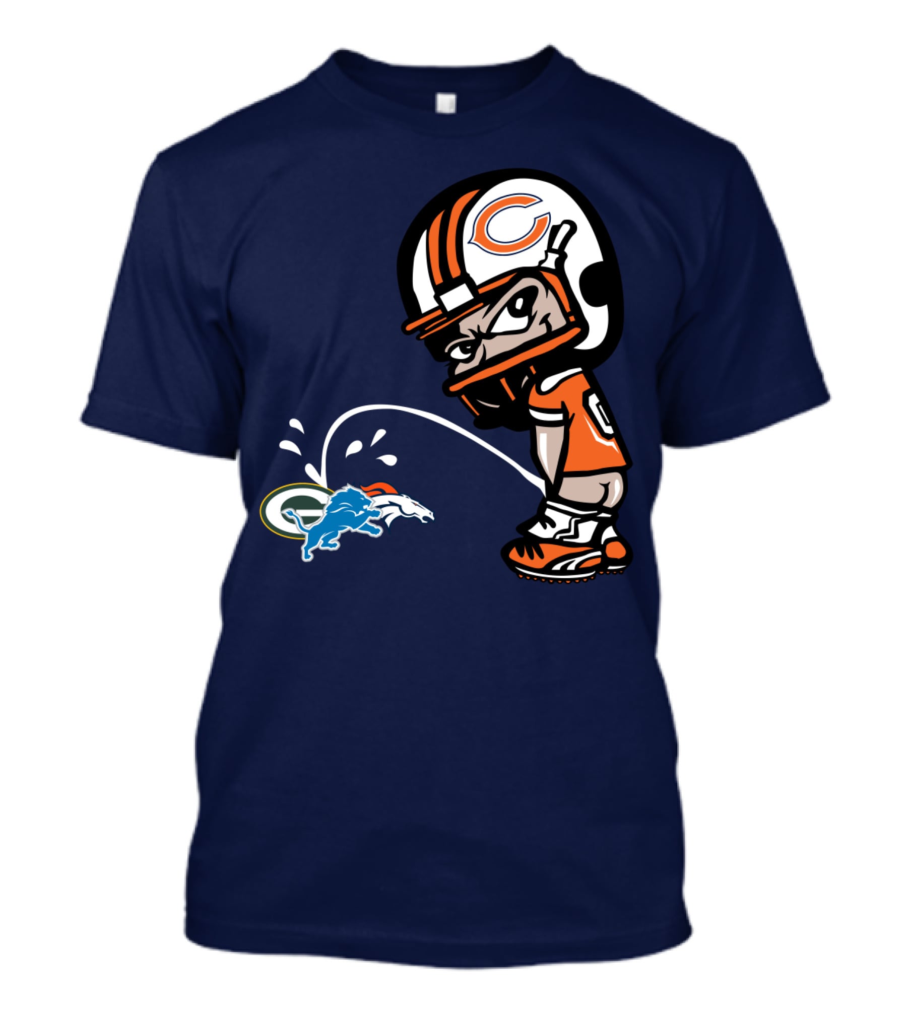 Chicago Bears Player Helmet Packers And Broncos Rivalry T-Shirt