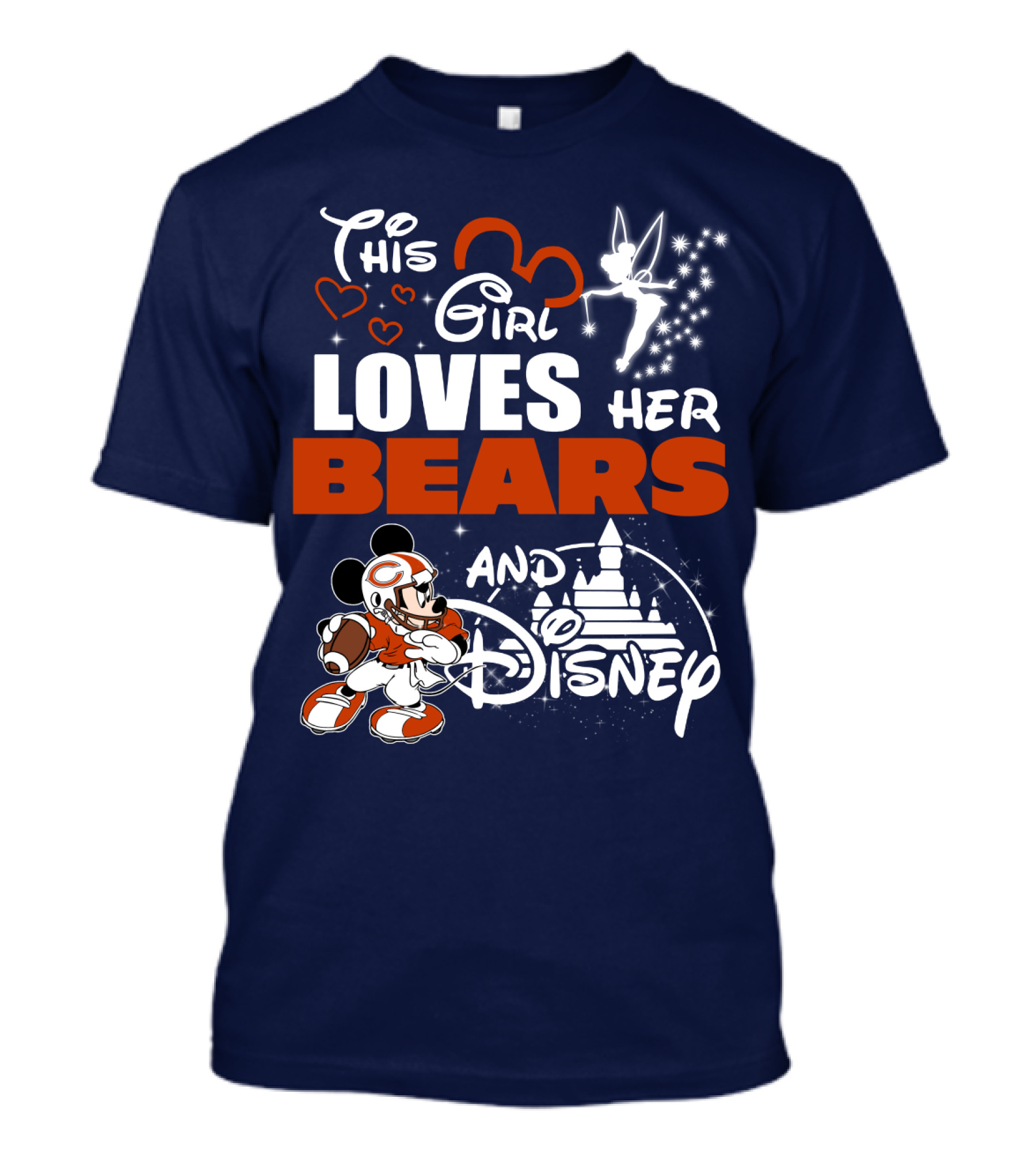 This Girl Loves Her Chicago Bears And Disney T-Shirt