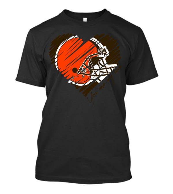 Cleveland Browns You Are My Love Heart Helmet T-Shirt